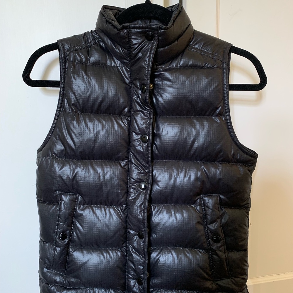 JCrew Shiny Black Vest Size XXS
